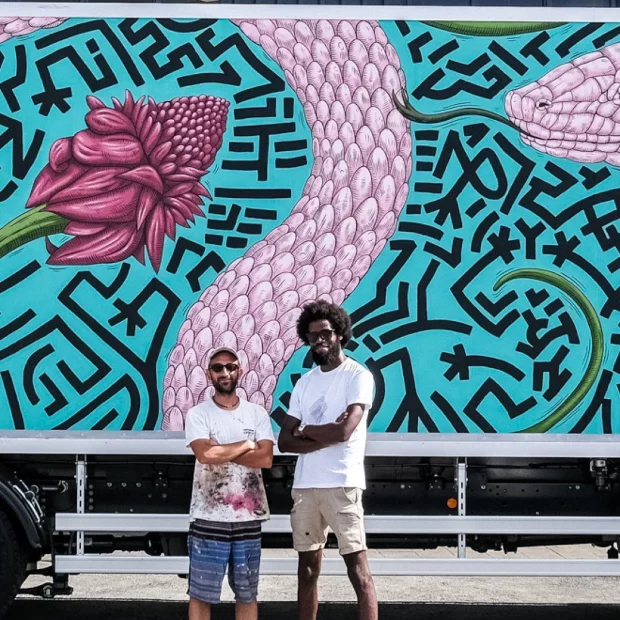 Pour les 20 de partenariat entre les deux entreprises, Milmurs à invité l'artiste italien Luca LEDDA à rencontrer l'artiste martiniquais Arthur FRANCIETTA.