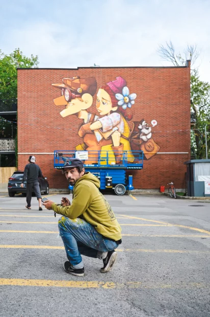 Ben Caillous - Le vieil homme et l'enfant Milmurs production, Street-art, Martinique, Montréal