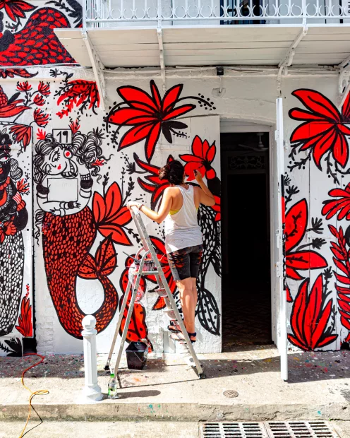 Sara Fratini - festival martinique 2022  - Milmurs Production - Street-Art - Art-mural - street-art-tour Martinique